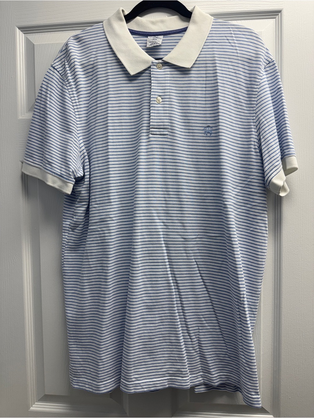 Brooks Brothers Light Blue & White Striped Polo Shirt
